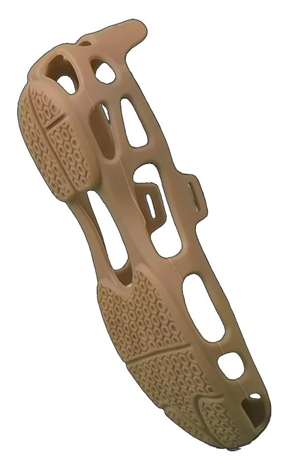 SoleD brown court overshoe frame for badminton